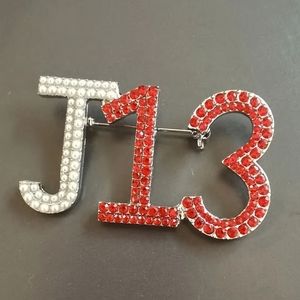 DST Delta Sigma Theta Brooch Pin J13 Rhinestones